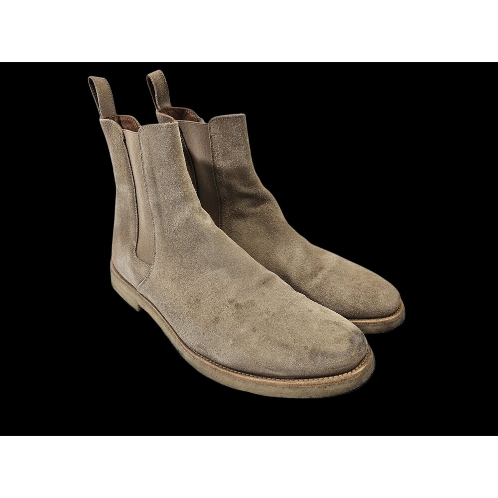 ORO 13 Alicante Crepe Chelsea Boots Tan Suede‎ Leather Calf Ankle Pull On Shoes